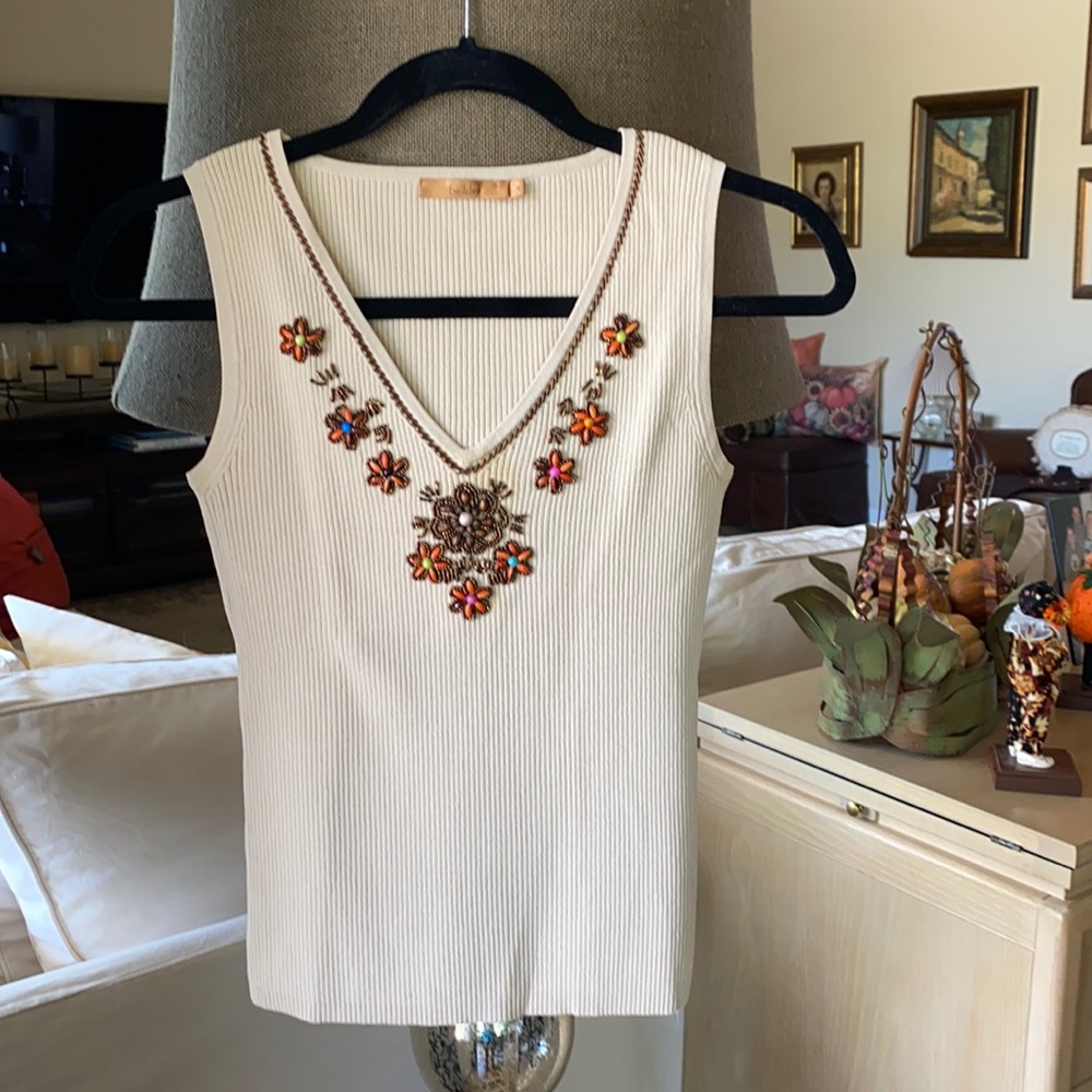 Like new beige dressy top